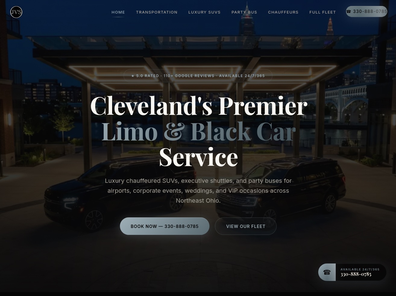 JVS Services Cleveland luxury transportation website preview